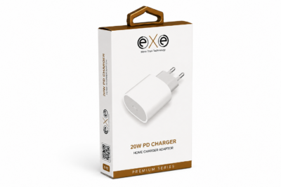 EXE 20W PD Hızlı Şarj Adaptörü USB-C Ev Tipi Şarj Aleti Beyaz
