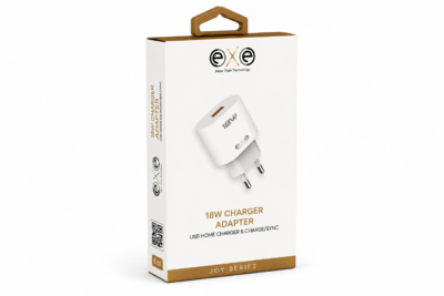 EXE 18W Hızlı Şarj Adaptörü USB-A Ev Tipi Şarj Aleti Beyaz